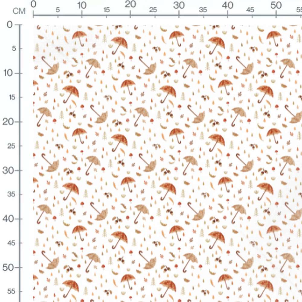 Tissu - Parapluies et glands colorés