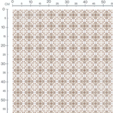 Tissu - Fleurs marron et beige géométriques