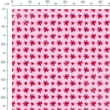 Tissu - Papillons rouges sur rose