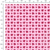 Tissu - Papillons rouges sur rose