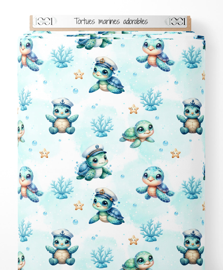 Tissu - Tortues marines adorables