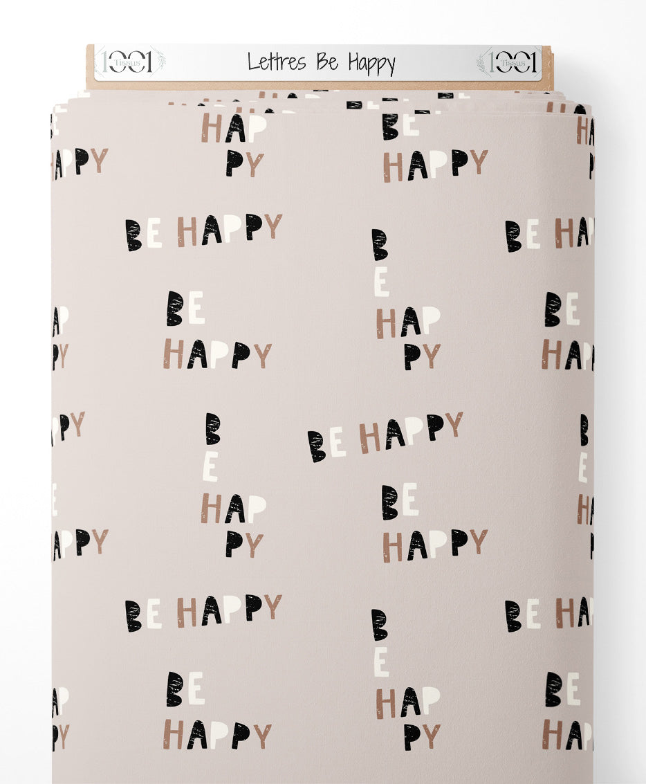 Tissu - Lettres Be Happy