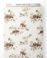 Tissu - Appareils photo et roses