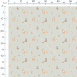 Tissu - Animaux forestiers et fleurs