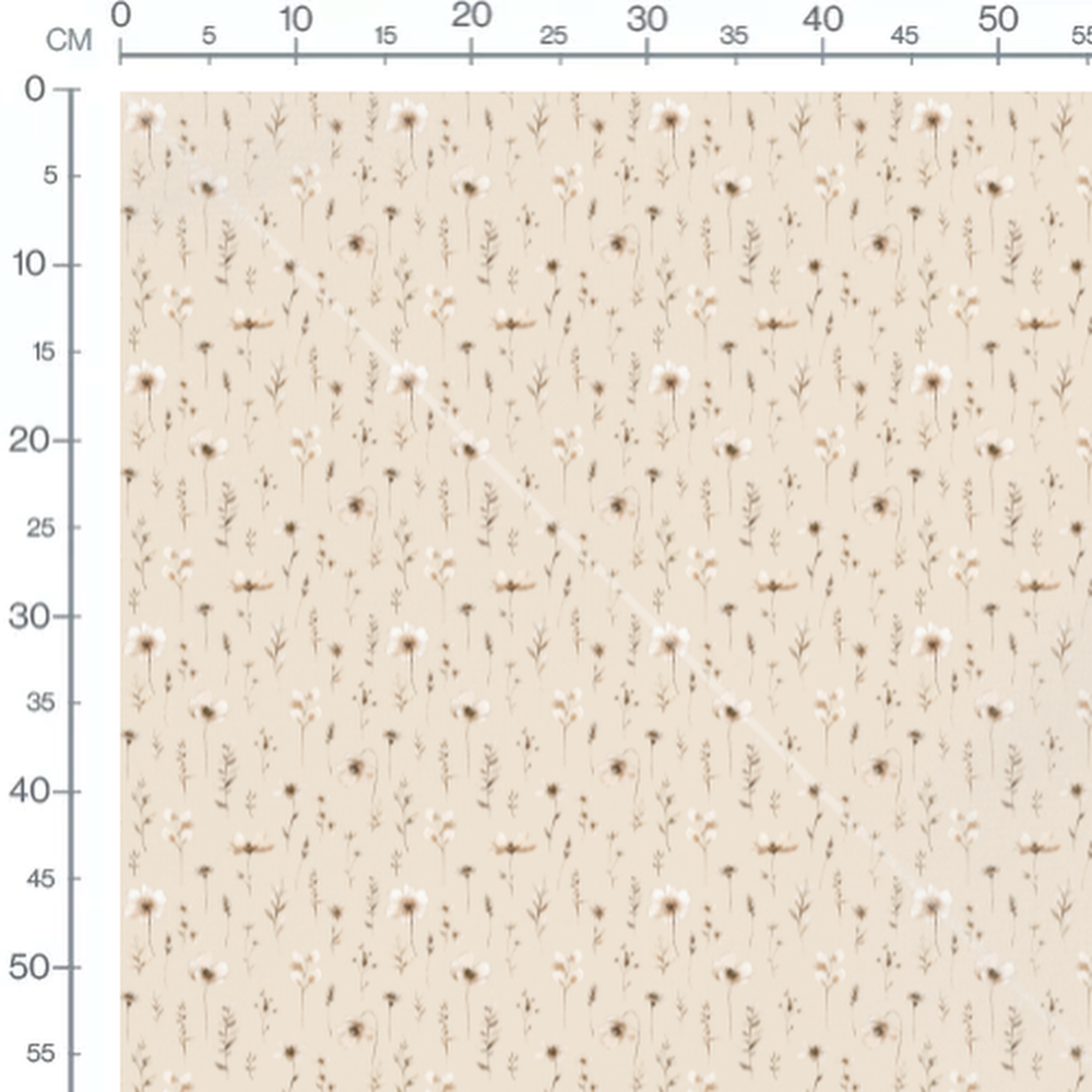 Tissu - Fleurs délicates beige