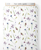Tissu - Fleurs violettes aquarelle