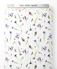 Tissu - Fleurs violettes aquarelle