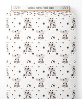 Tissu - Vaches noires sur fond blanc