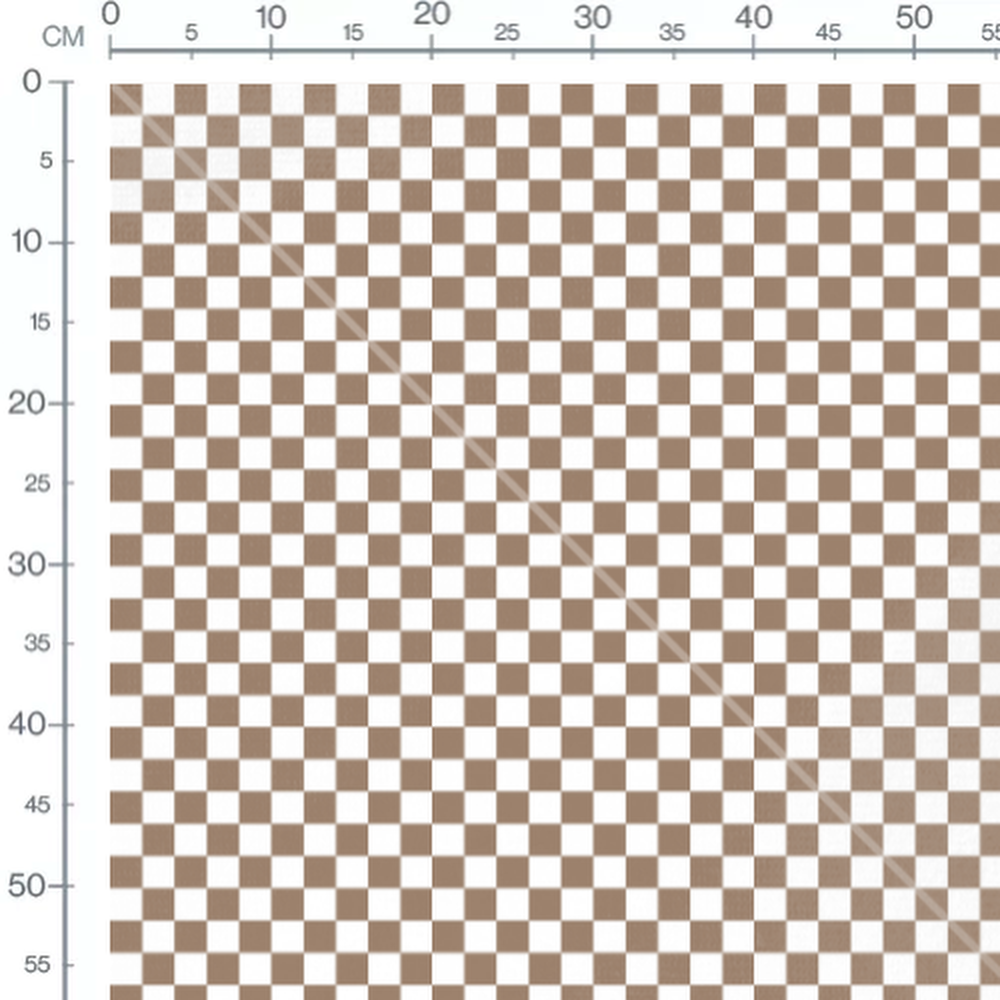 Tissu - Carreaux marron et blanc