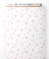 Tissu - Petites fleurs roses dispersées 2