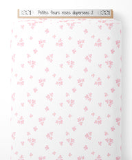Tissu - Petites fleurs roses dispersées 2