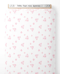 Tissu - Petites fleurs roses dispersées 2