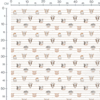 Tissu - Animaux de ferme pastel rayé