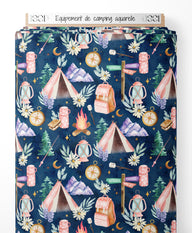 Tissu - Équipement de camping aquarelle