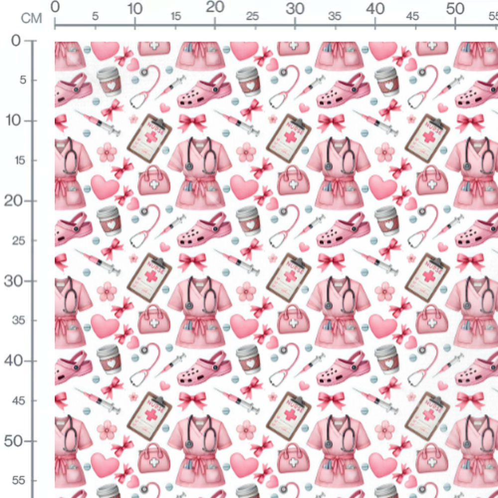Tissu - Tissu Infirmiere Rose