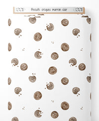 Tissu - Biscuits croqués marron clair