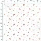 Tissu - Brindilles marron sur fond blanc