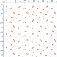 Tissu - Brindilles marron sur fond blanc