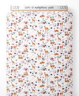Tissu - Cerfs et montgolfières pastel