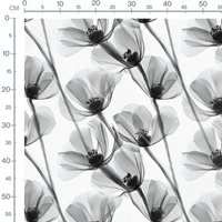 Tissu - Tissu Fleur Xray Blanc Gris