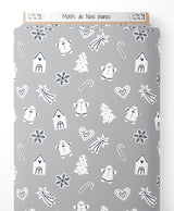 Tissu - Motifs de Noël blancs