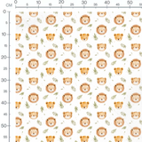 Tissu - Visages de lions et tigres