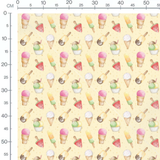 Tissu - Motif glaces et esquimaux