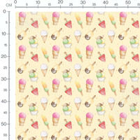 Tissu - Motif glaces et esquimaux