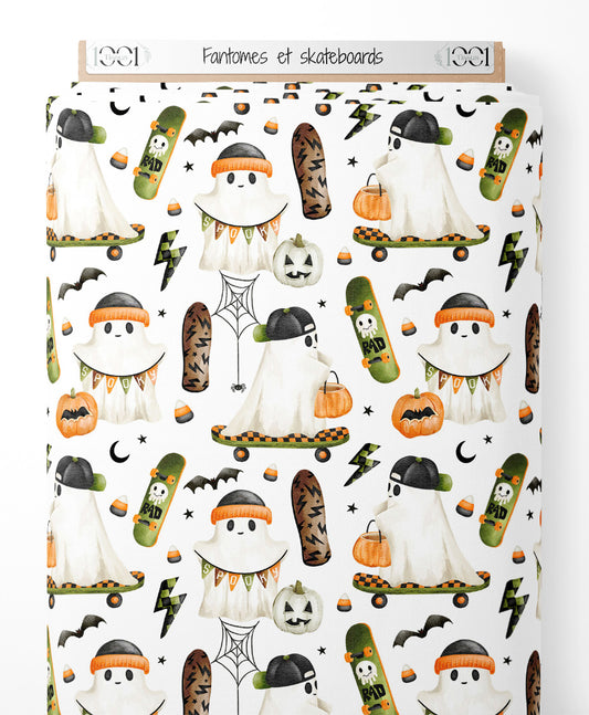 Tissu - Fantômes et skateboards