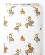 Tissu - Chevaliers et châteaux mignons