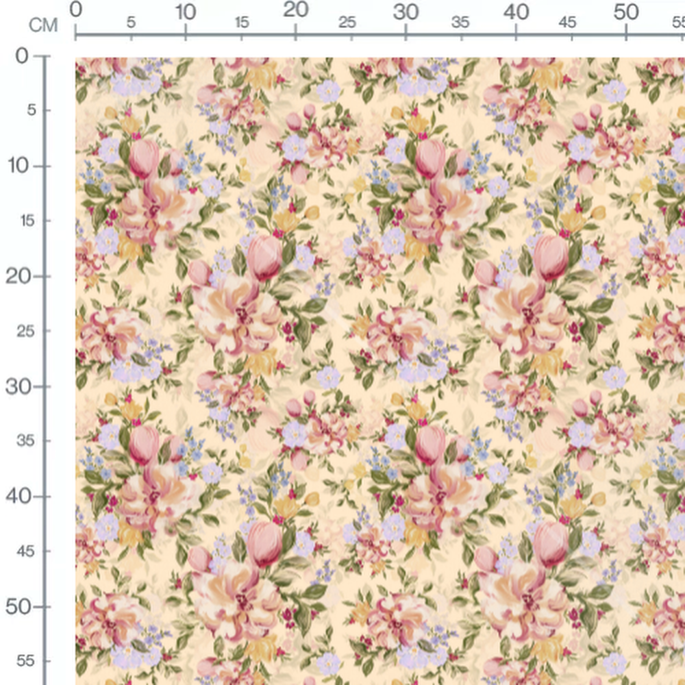 Tissu - Fleurs roses et violettes 2