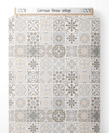 Tissu - Carreaux floraux vintage