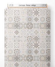 Tissu - Carreaux floraux vintage