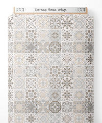 Tissu - Carreaux floraux vintage