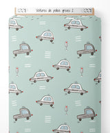 Tissu - Voitures de police grises 2