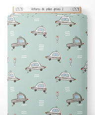 Tissu - Voitures de police grises 2