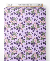 Tissu - Fleurs roses sur fond lilas