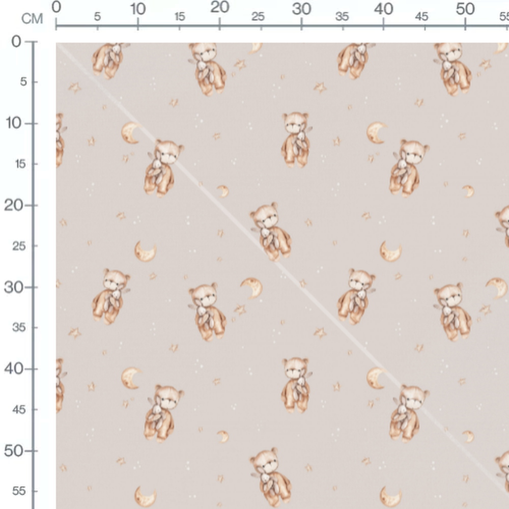 Tissu - Oursons et doudous sur beige