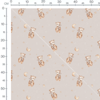 Tissu - Oursons et doudous sur beige