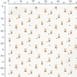 Tissu - Oursons sur fond blanc ludique