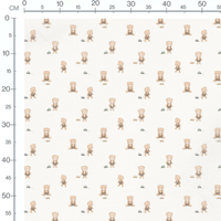 Tissu - Oursons sur fond blanc ludique