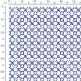 Tissu - Fleurs géométriques bleu foncé
