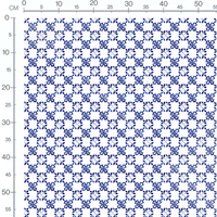 Tissu - Fleurs géométriques bleu foncé