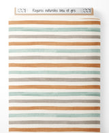 Tissu - Rayures naturelles bleu et gris