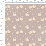 Tissu - Poussins sur fond beige