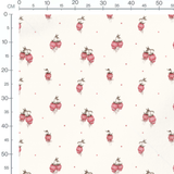 Tissu - Radis joyeux et points roses