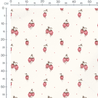 Tissu - Radis joyeux et points roses