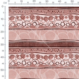 Tissu - Cercles et lignes marron