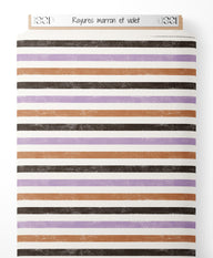 Tissu - Rayures marron et violet