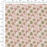 Tissu - Lutins et cloches dorées